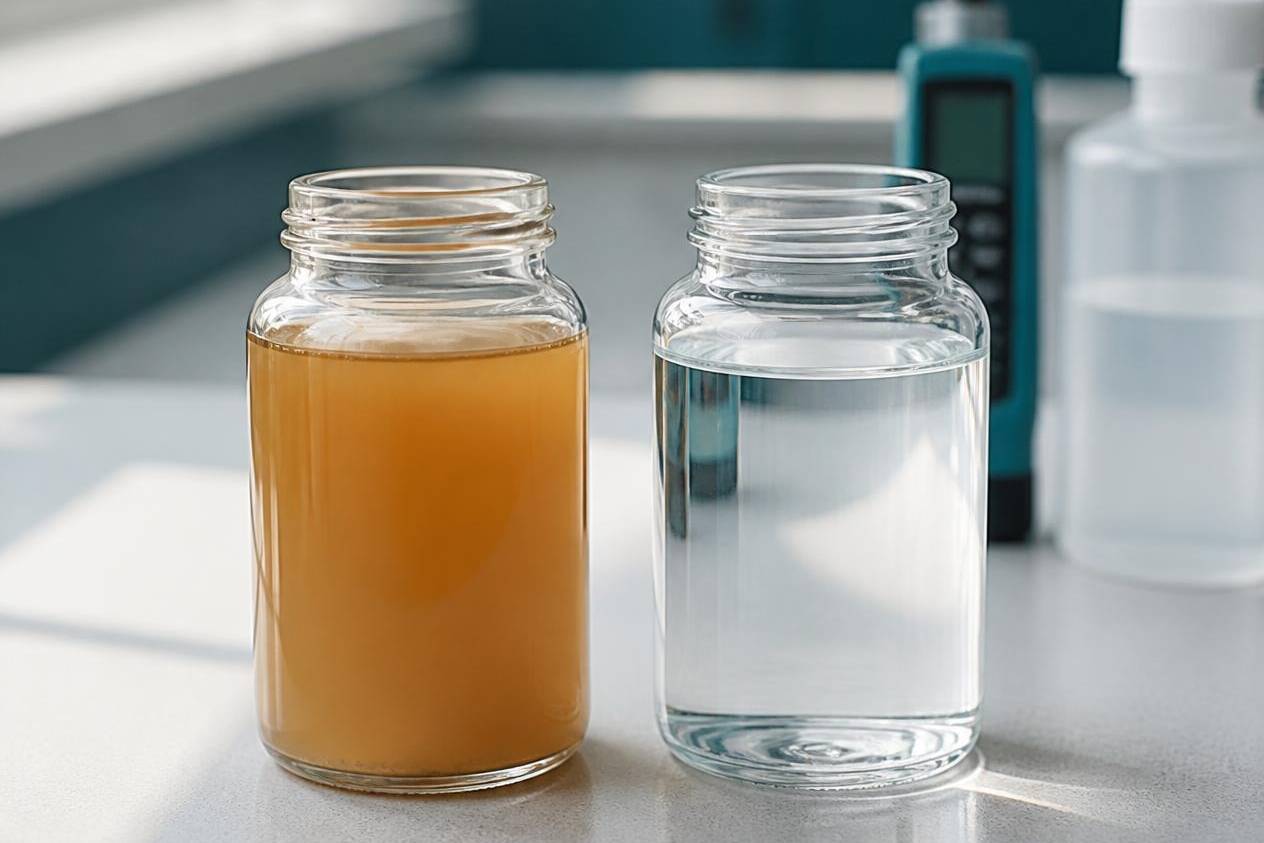Raw and treated borehole water samples